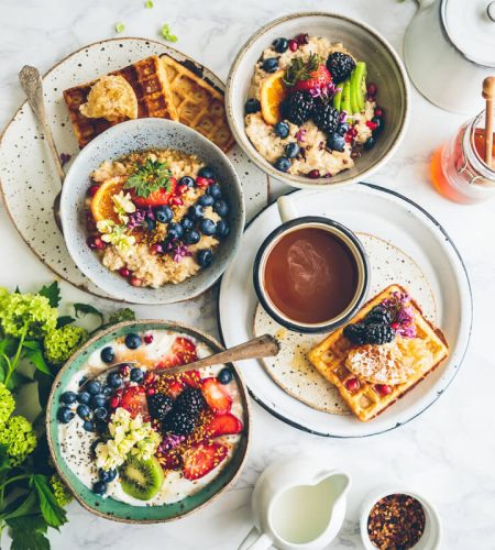 Waffles with Mix Bowl Fruits